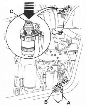 Стравливание воздуха из топливной системы экскаватора-погрузчика JCB 3CX, JCB 4CX