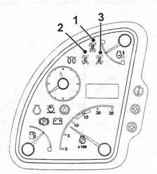Световые индикаторы режима рулевого управления экскаватора-погрузчика JCB 3CX, JCB 4CX